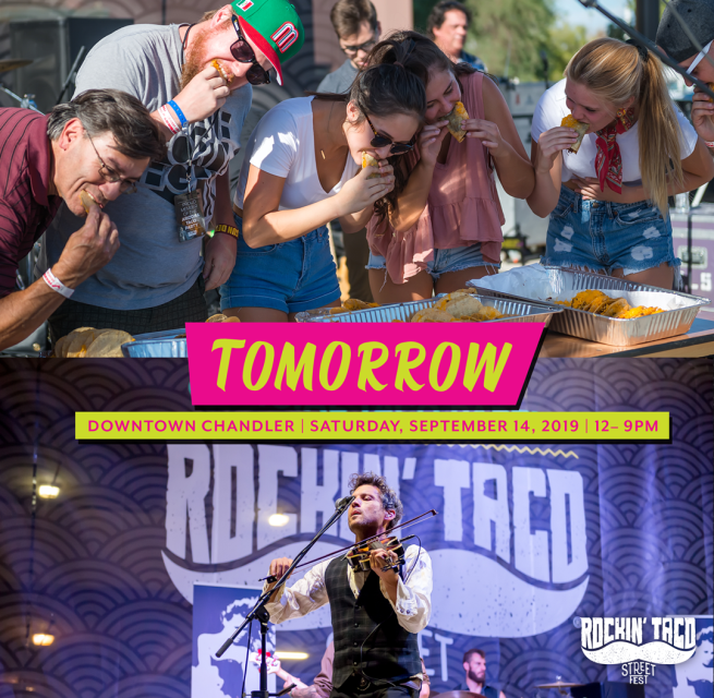 1 DAY!

It’s almost taco time! Who’s ready to devour tacos?! 

Hurry and purchase tickets online!

Rockintacofest.eventbrite.com