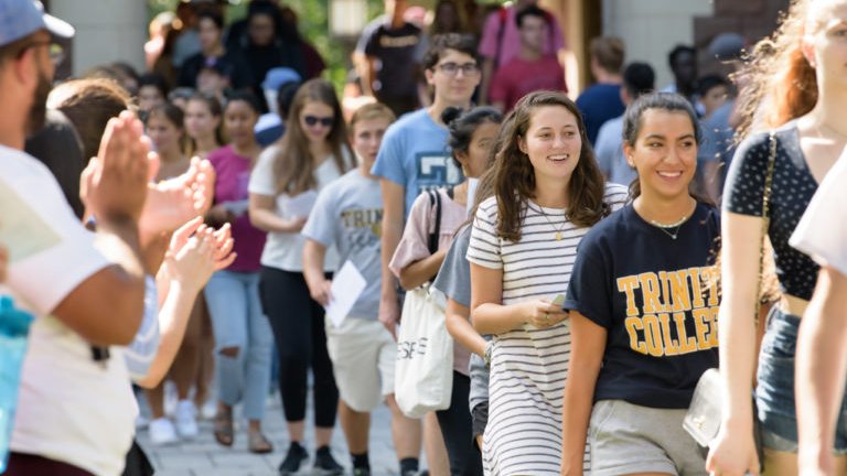 TrinityCollege's tweet image. [1/2] President’s Convocation marked the official beginning of the 196th academic year at #TrinColl! Did you know that members of #TrinColl2023 will graduate during the year of the college’s 200th anniversary? [📸: @nickcaito]