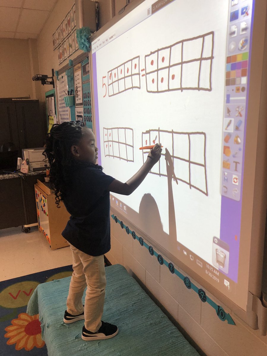 MochaTeaching's tweet photo. Giving my kiddos an opportunity to show the same number different ways on a ten-frame. #NCSSBeTheBest #LetsTaskAboutIt #KindergartenMath https://t.co/EsfdKz1eDj