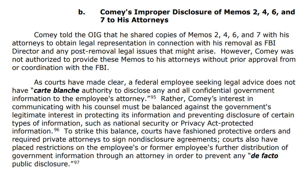 Which may explain why Comey felt it necessary to violate FBI policy on documents rather than trust to the now McCabe lead FBI to provide them to his attorneys. We all know how well the FBI can stonewall on a good day!