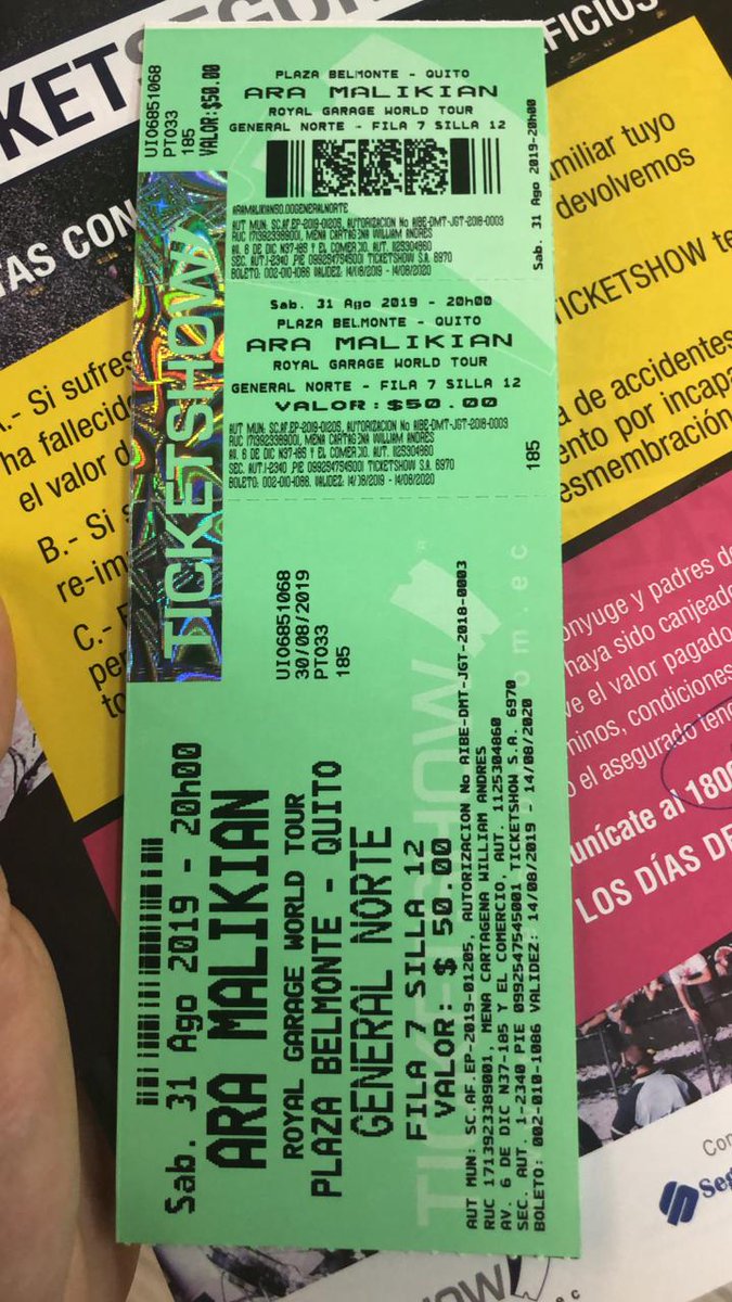 pedroromo21's tweet photo. Tengo 2 entradas general para el concierto de @AraMalikian #quito #plazabelmonte https://t.co/wmbdL3oOuO