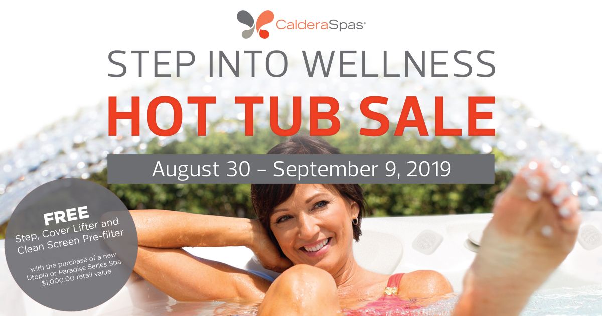 The Caldera Step Into Wellness Event is now on! It's a great time to buy a new Utopia or Paradise Series hot tub and receive some great FREE accessories. #hottub. #Winnipeg