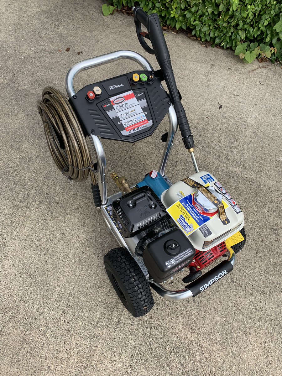 EricTheCarGuy's tweet photo. I ended up buying this Sampson 3400psi pressure washer with a Honda engine and CAT pump based on all of your suggestions. I’ll keep you updated on how it works out. Thanks everyone for your input! #pressurewasher #cleaningstuff #shoptools https://t.co/zIo0cPWcDb