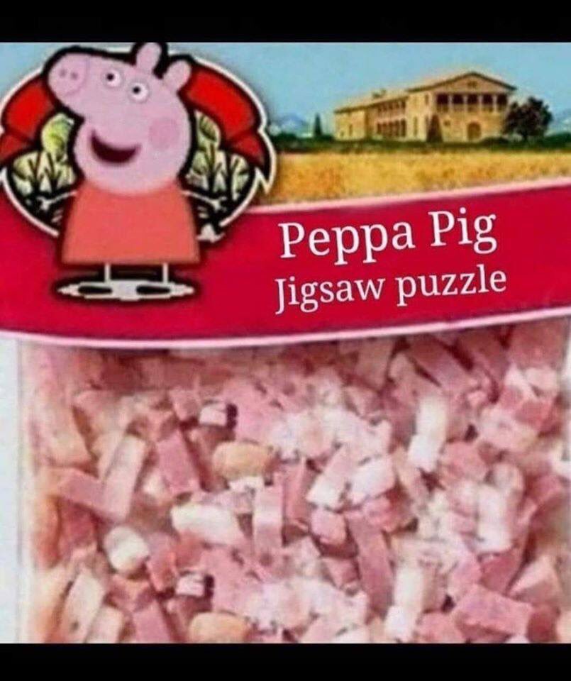 Son_of_a_Mother's tweet photo. My daughters have some Peppa Pig internal joke thing that they do. No clue what that’s about, but I’ll play along. #amicool ? https://t.co/Ifk59dgd5N