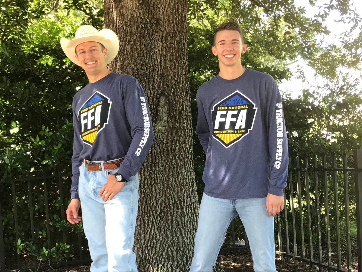 TractorSupply's tweet photo. FFA members -- it’s the day you’ve been waiting for! Check out the 2019 @nationalffa – TSC National Convention t-shirt! Stop by your local store to pick up your shirt today, for only $12.99 with proceeds benefitting the #NationalFFAFoundation. https://t.co/m0ai9gsVgf