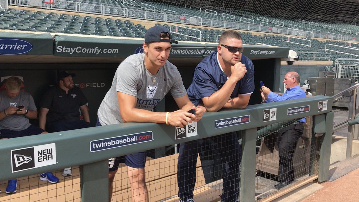 MichaelSFreeman's tweet photo. High level venue for a college football game and solid chatter from the 3rd base dugout. It’s great to be with @ButlerUFootball in Minnesota for tomorrow’s game. #DawgsOn3 https://t.co/3HpKAdCFM5