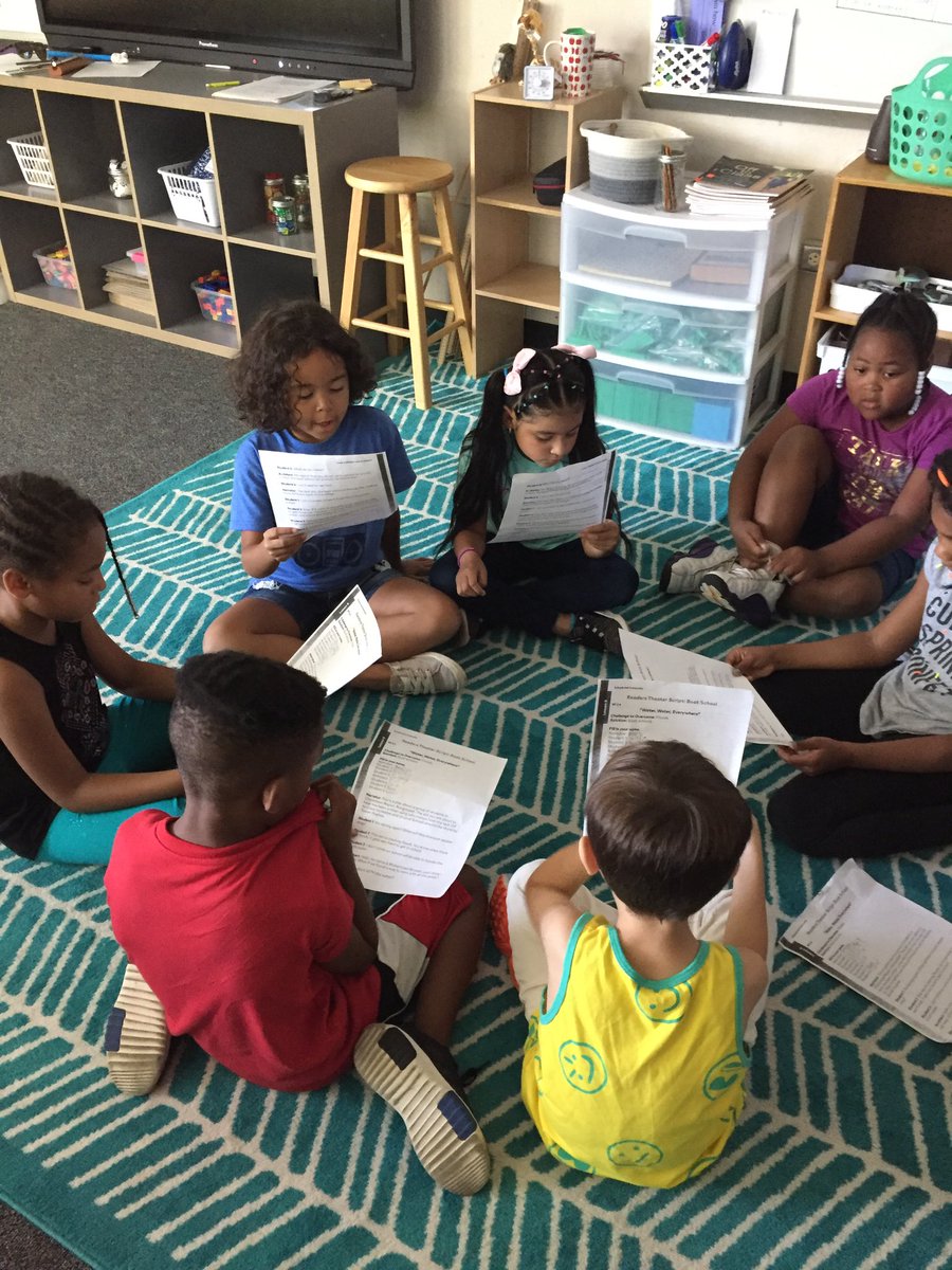 2ndgradePME's tweet photo. Our 2nd grade actors and actresses preparing for their Reader’s Theater  performances #OfftoClass @ELeducation https://t.co/iUjRs4KkMS