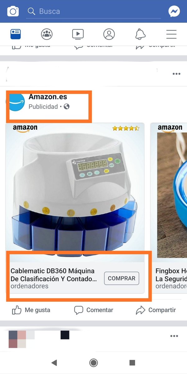 CiberPoliES's tweet photo. Envío un Whatsapp a un amigo en el que le digo que me consiga unos blisters de monedas. Al rato entro a mi Facebook y me aparece un anuncio de un contador de monedas automático. ¿Casualidad?  🤔 #E2EE ¿End-to-end encryption? https://t.co/JO1vpQ8ktY