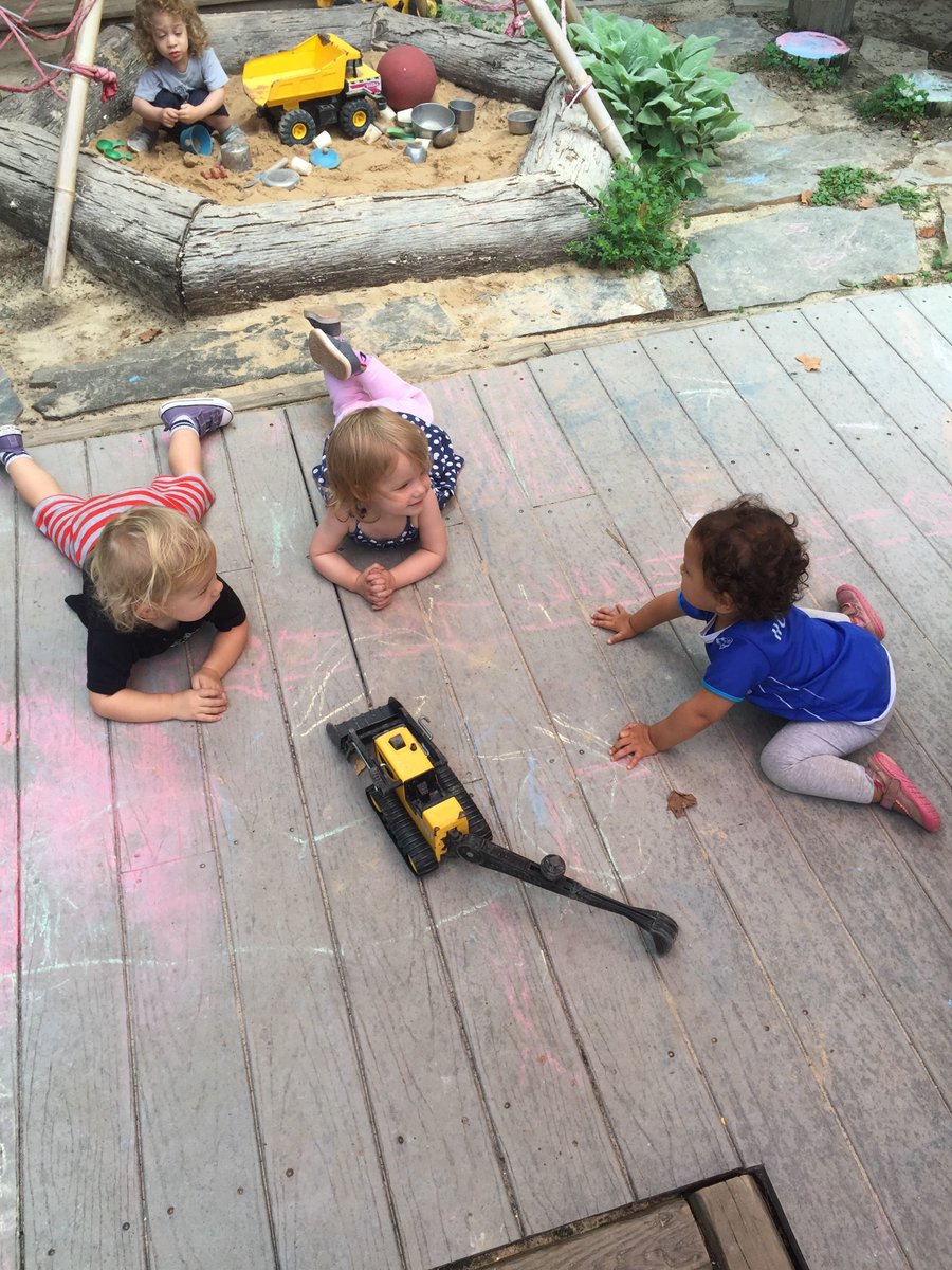 nidodurham's tweet photo. Getting ready for Labor Day weekend...a very serious business meeting between these toddlers regarding the excavator! #LaborDayWeekend #montessoritoddlers #durhamnc https://t.co/rtUzBfRstq