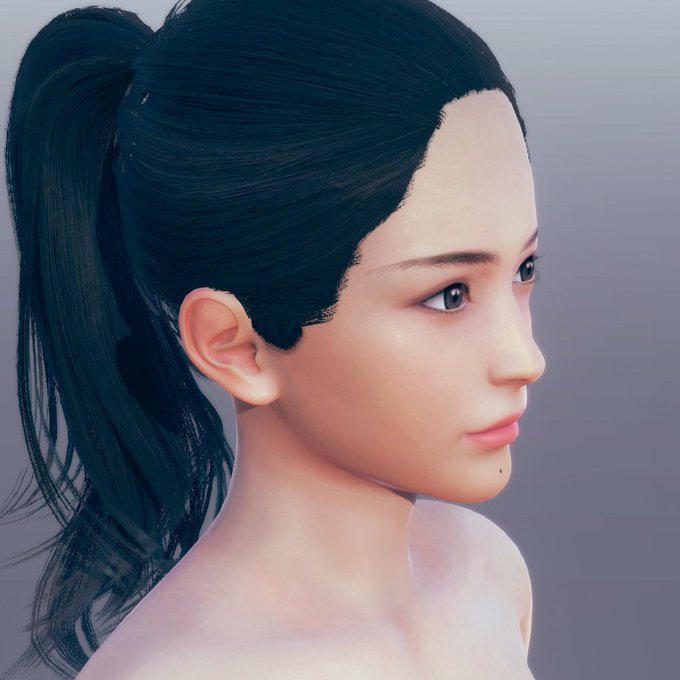 例によってAI少女の体験版キャラメイクで時間吸われましたよ。できるだけリアル系で顔だけ試しに。#AI少女 