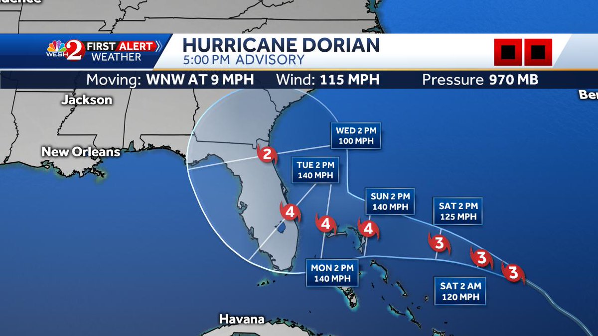 TMainolfiWESH's tweet image. NHC Issues their Dorian Advisory. More information inside wesh.com/hurricanes #WESHwx