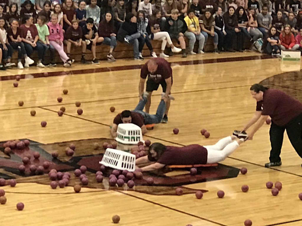 WOHSstuco's tweet photo. Hungry hungry hippo new teacher skit!! Thanks to everyone who played. Great job!!! https://t.co/cpF2DybP1y