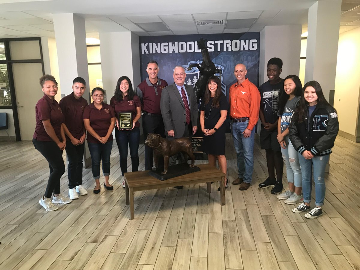 Kingwood High School commemorated the 2-year anniversary of Hurricane Harvey by presenting a bronze Bulldog statue for the Summer Creek High School campus. KHS will never forget the warm welcome of SCHS! #Proud2BeHumbleISD #HumbleISDFamily