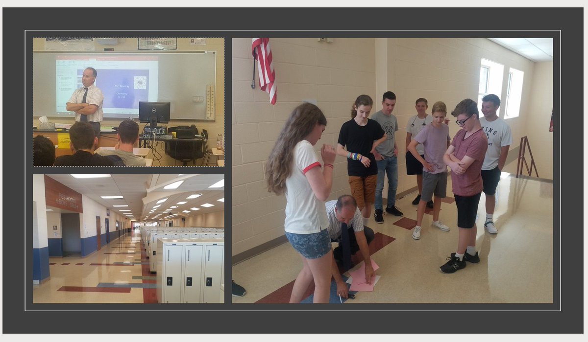 Neshaminy_Jones's tweet photo. NHS -- Mr. Murray, science teacher.  First day fun -- experimenting with the speed of light down a long corridor. #neshaminySD https://t.co/EzrspYruNK