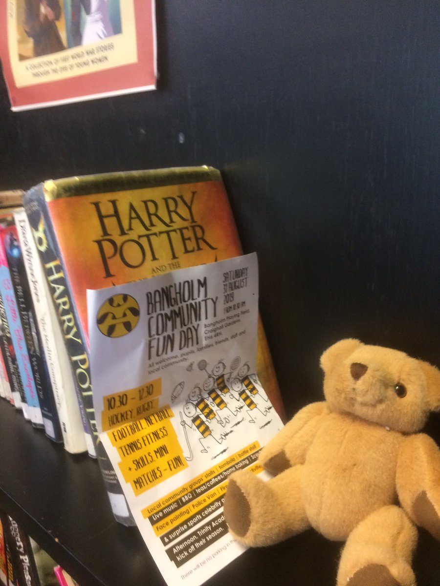 TheRealTeddyBe3's tweet photo. After all this promotion work I decided to go to the library for a rest. Sadly Harry Potter won’t be at the bangholm funday tomorrow but it’ll definitely be as exciting as one of his stories!

@Trinity_sports1 @TrinityAcadPC @TrinityAc_Edin https://t.co/J2vgWsLFTF