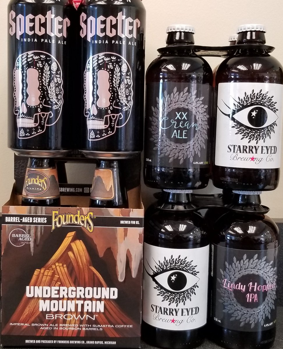 RedLionBrews's tweet photo. Specter IPA, Underground Mountain Brown and 2 from Starry Eyed Brewing: XX Cream Ale &amp; Lindy Hopped IPA! https://t.co/dW2Aua8Ob0