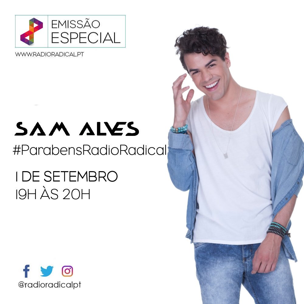 bethmikiko's tweet photo. Não esqueçam Especial com nosso ídolo @samalvesmusic na @RadioRadicalPT  no domingo (01/09/2019)  das 15 às 16 horas Brasil, em comemoração a aniversário da Rádio Radical PT. Fiquem sintonizadas e vamos curtir muito 📻🎶🎵🥰 https://t.co/iPmg5sEJqw