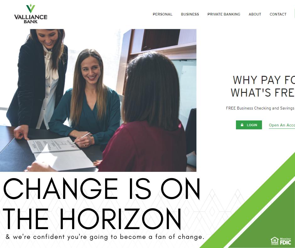 We think it's about time for an update, don't you agree? On Tuesday, September 2nd we'll be going live with a BRAND NEW Valliance Bank website! Same functions, fresh look and feel- we're confident you'll like what you see! Who's excited?! #movingonup #vbank