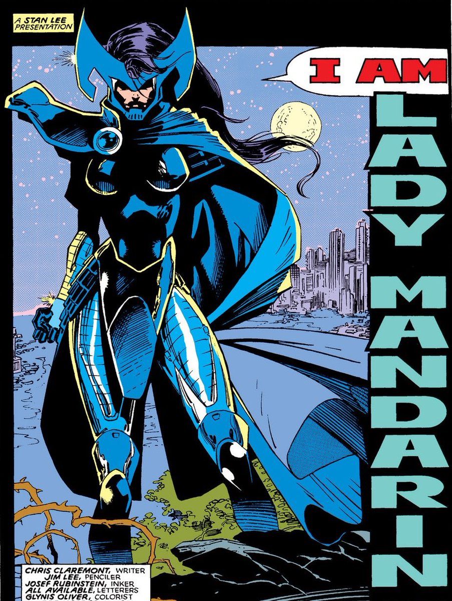 Betsy was given to The Mandarin to serve as his assassin. Betsy changed her armour to a more revealing outfit, and learned to focus her psychic energy and turn them into the "psychic knife". On her first assignment as Lady Mandarin, she had to battle Wolverine.
