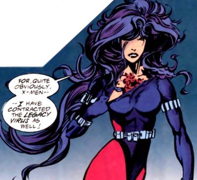Revanche stayed with the X-Men and even managed to get along with her “twin” Psylocke for the time being, hoping that they’d soon find a way to confirm their true identities. Revanche revealed that she too had contracted the Legacy virus.