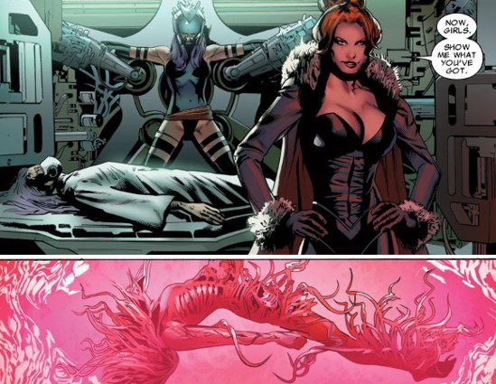 Kwannon was buried in Wolverine’s private cemetery in Akihabara, Japan, However several years later, her corpse was stolen by members of the Sisterhood, a covert organization of several of the X-Men’s deadliest villainesses.