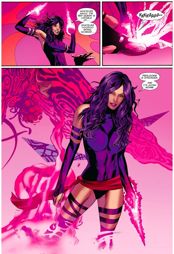 Despite these threats, Psylocke’s mind proved to be the stronger one and her essence returned to the Asian body as Kwannon perished.