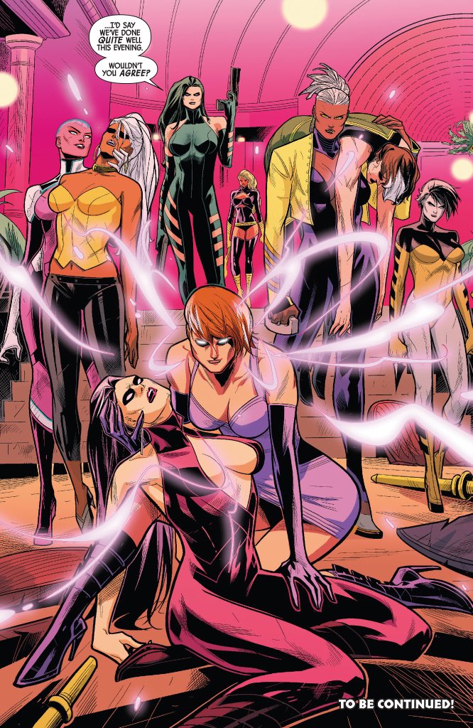 When Psylocke joined a group of X-Men to search for clues about the whereabouts of Wolverine's missing corpse, the mutants were ambushed by a local crime group the Femma Fatales. Betsy was attacked by the psychic vampire Sapphire Styx, who absorbed her soul, leaving her body dead
