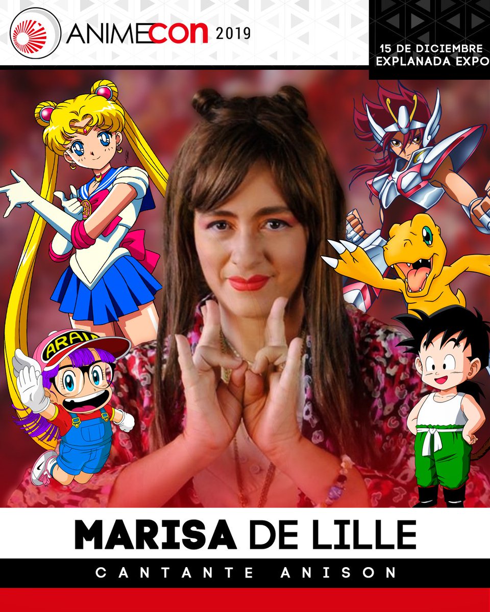 animeconmx's tweet photo. ¡Marisa De Lille, invitada especial en la Animecon 2019!

Marisa De Lille es interprete de  los temas oficiales de series como Sailor Moon, Dragon Ball Z, Slam Dunk, Dr. Slump , Dragon Ball , Digimon y Digimon 2 y muchos más!

¡Conócela este 15 de diciembre en Animecon 2019! https://t.co/nxdxgMGlAe