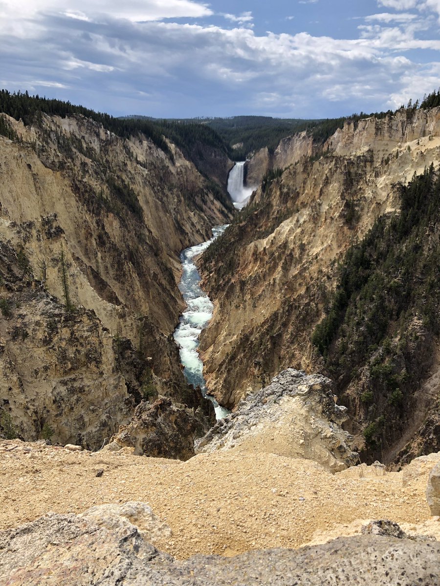 Colliciatrippin's tweet photo. Hiking in Yellowstone for falls and deer Butts. #LeeshSingingScaredTheBearsAway #MentalMath #Art #TheseAreTheYellowStones #WeThink #Didn’tResearch #DictatedTweet https://t.co/EHkgGkOPHi