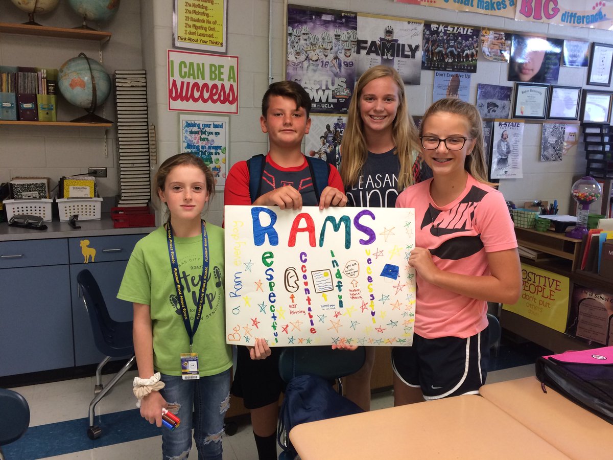 SandyGurss's tweet photo. Student posters showing what PRMS Rams are: Respectful, Accountable, Mindful &amp; Successful! ⁦@USD449⁩ #PRMSRams https://t.co/wRvhViTd6k
