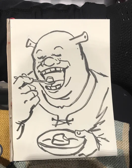 A commissioner asked for the most specific shrek commissions of him eating flan and lickin jam off his fingers 