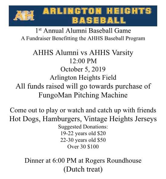 1st Annual Alumni Game! October 5 at 12PM @ AHHS