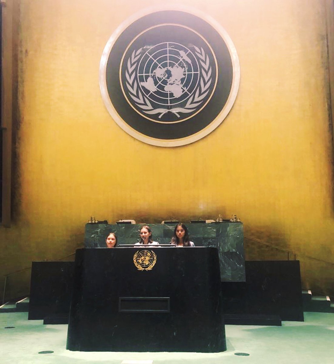 UN's tweet photo. On Friday, we welcomed @gretathunberg and fellow youth climate activists to the UN. 

We are looking forward to having them &amp; many other young people from around the world join the Youth #ClimateAction Summit next month. https://t.co/HyIMsTCIY4 https://t.co/YkKkFmbM7R