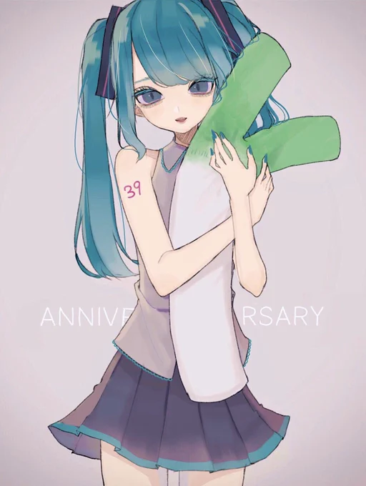 去年描いたミクちゃんのが気に入ってたので貼らして下さい、、 