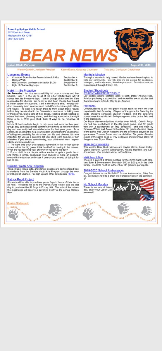 The week’s newsletter