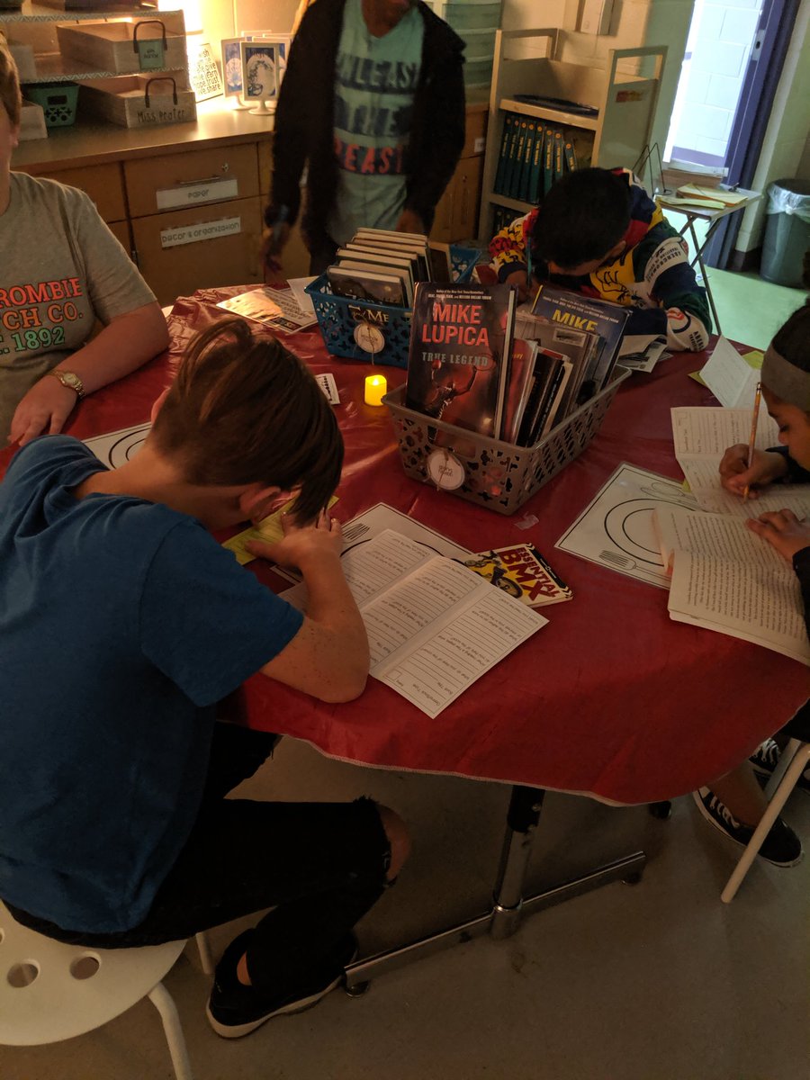 WarriorPrater's tweet photo. Our favorite day of the year... Book tasting! It's always incredible to see my students get so excited about books... And even more exciting to see kiddos who HATE reading, writing titles down on their "Must Read" list 😭 My heart is full! ♥️📚 @BR_STEM #reynproud #reynmemories https://t.co/F9kOLeGH8J