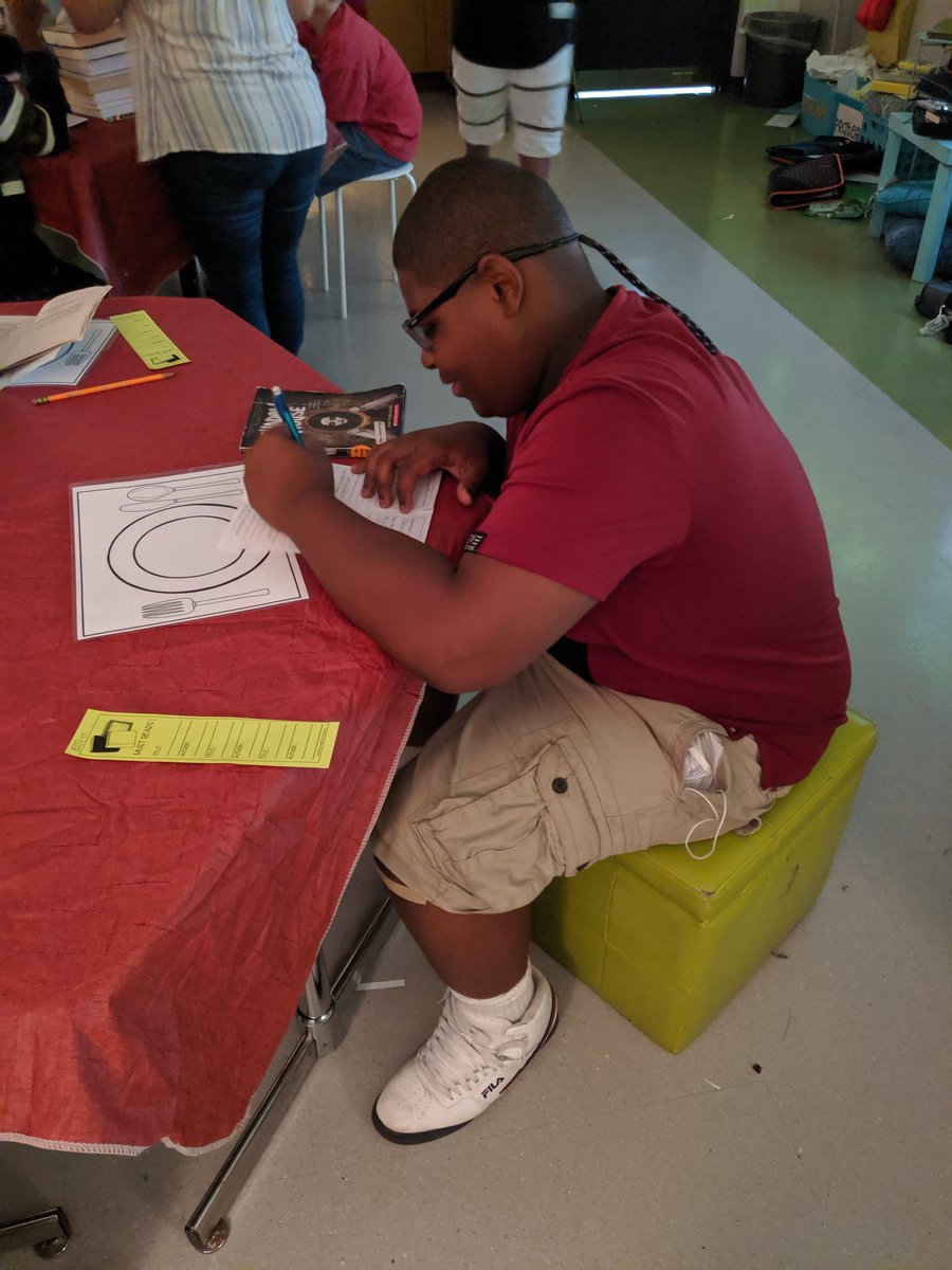 WarriorPrater's tweet photo. Our favorite day of the year... Book tasting! It's always incredible to see my students get so excited about books... And even more exciting to see kiddos who HATE reading, writing titles down on their "Must Read" list 😭 My heart is full! ♥️📚 @BR_STEM #reynproud #reynmemories https://t.co/F9kOLeGH8J