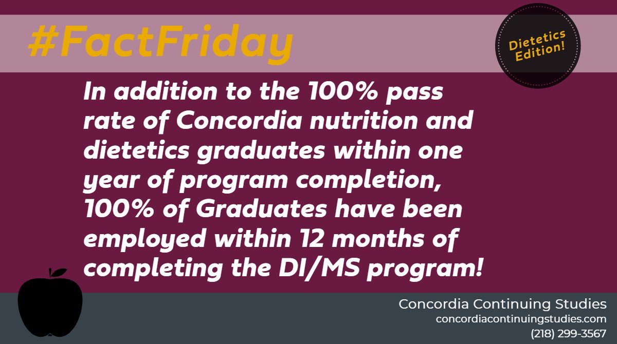 CordContinue's tweet photo. Happy #Factfriday !!

Learn more about our Dietetics Internship and Master of Science in Nutrition program!
https://t.co/wtLEwOYf5Q
-
-
-
#dietinternship #healthylifestyle #fitness #healthyfood #healthy #health #education #continueatconcordia #continuingstudies #cordmn #minnesota https://t.co/40586CjpBv