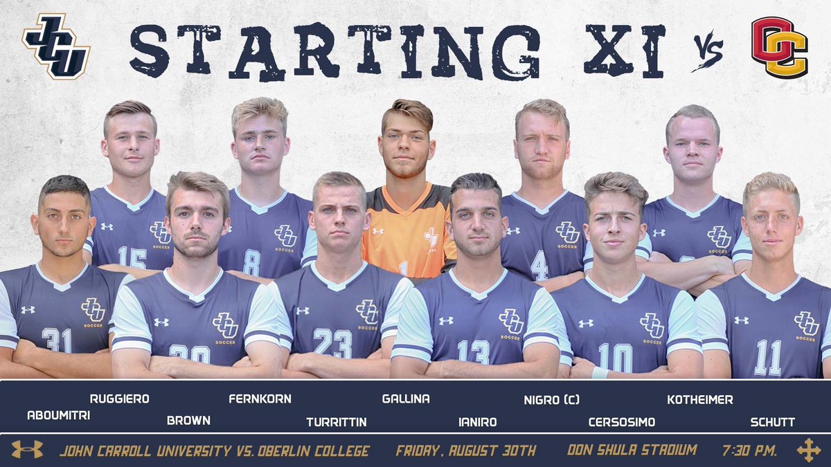 jcumenssoccer's tweet photo. 🚨TEAM NEWS🚨

Here’s our starting XI for the season opener! #JCUOC https://t.co/FfuFvPw2Ic