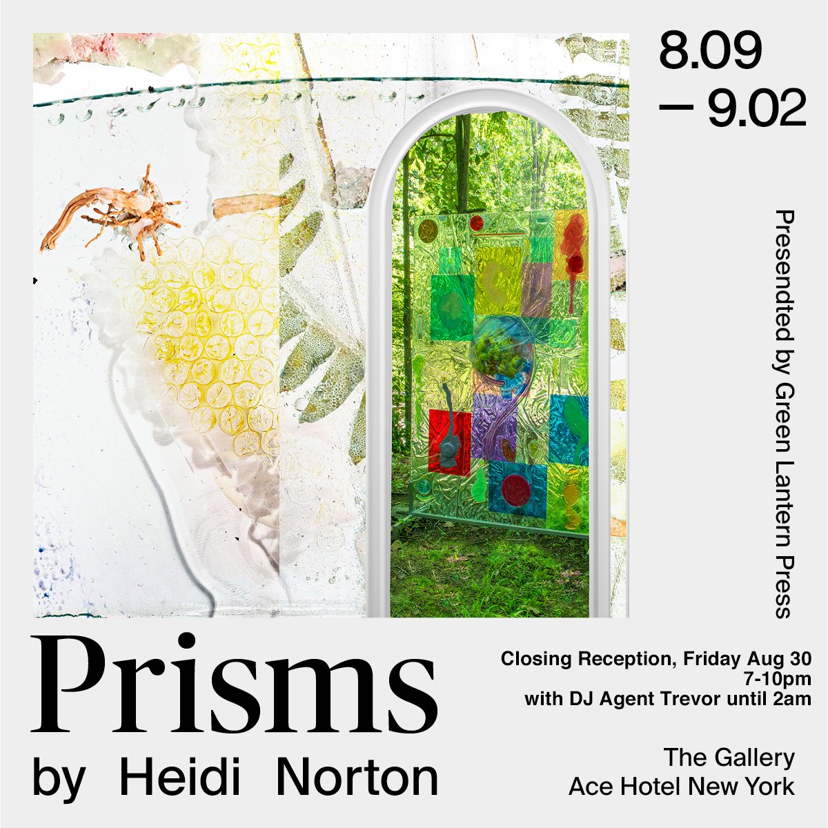 Come by tonight 7-10pm for the closing of <a href="/norton_heidi/">Heidi Norton</a>'s exhibition Prisms <a href="/acehotelnewyork/">Ace Hotel New York</a> with DJ Agent Trevor and punch!