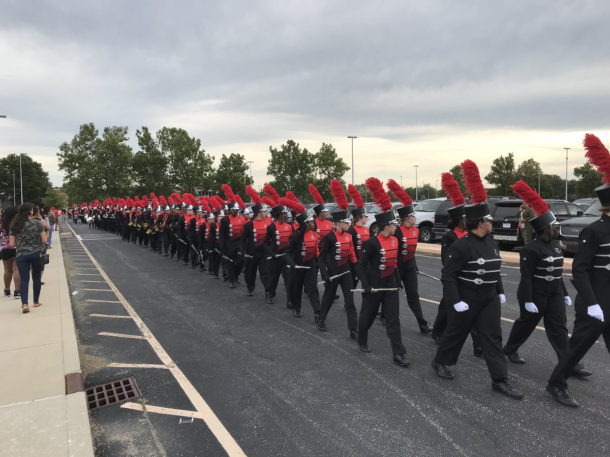 CoachRizzo's tweet photo. The energy is building for our home opener @PikeHighSchool ! @PikeRedZone is filling up for camp night and our awesome marching band is in the house! https://t.co/jpp27QFtfO