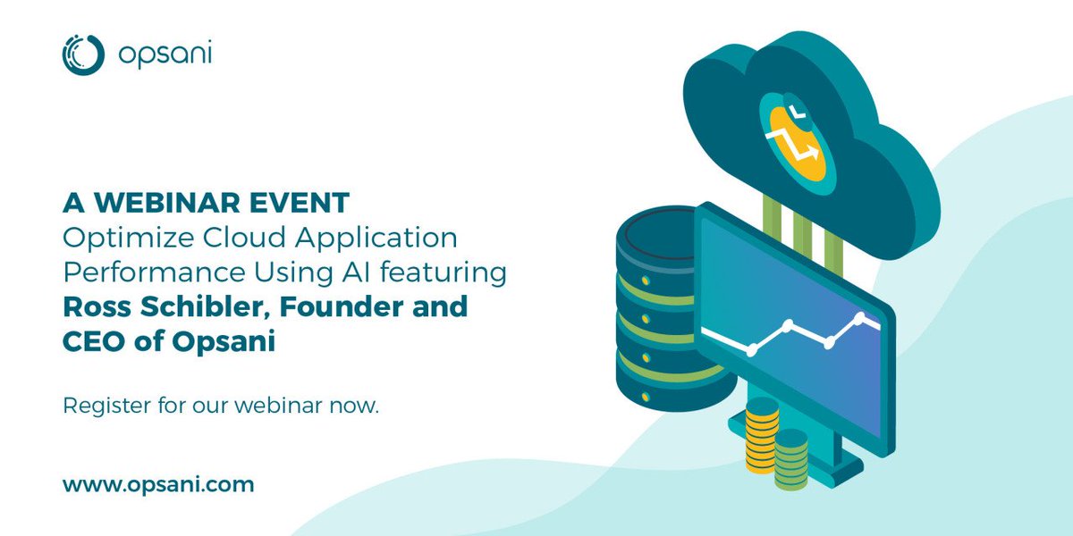 Opsani's tweet photo. Rather than guessing at how applications should be deployed in the cloud, Opsani uses AI to determine the optimum application, middleware, and resource settings. Register for our webinar here: https://t.co/PKi9YKJH0h #TeamOpsani #OpsaniAI #ContinuousOptimization https://t.co/D4p7wsco3Z