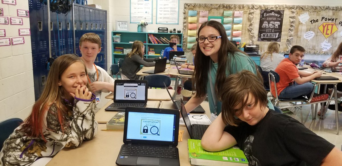 Debnorcia's tweet photo. So proud of my class today. They worked together to find the antidote before the toxic cells spread. #escaperoom #allaboutcells @MMSbluedevils1 https://t.co/0BLPYpO7au