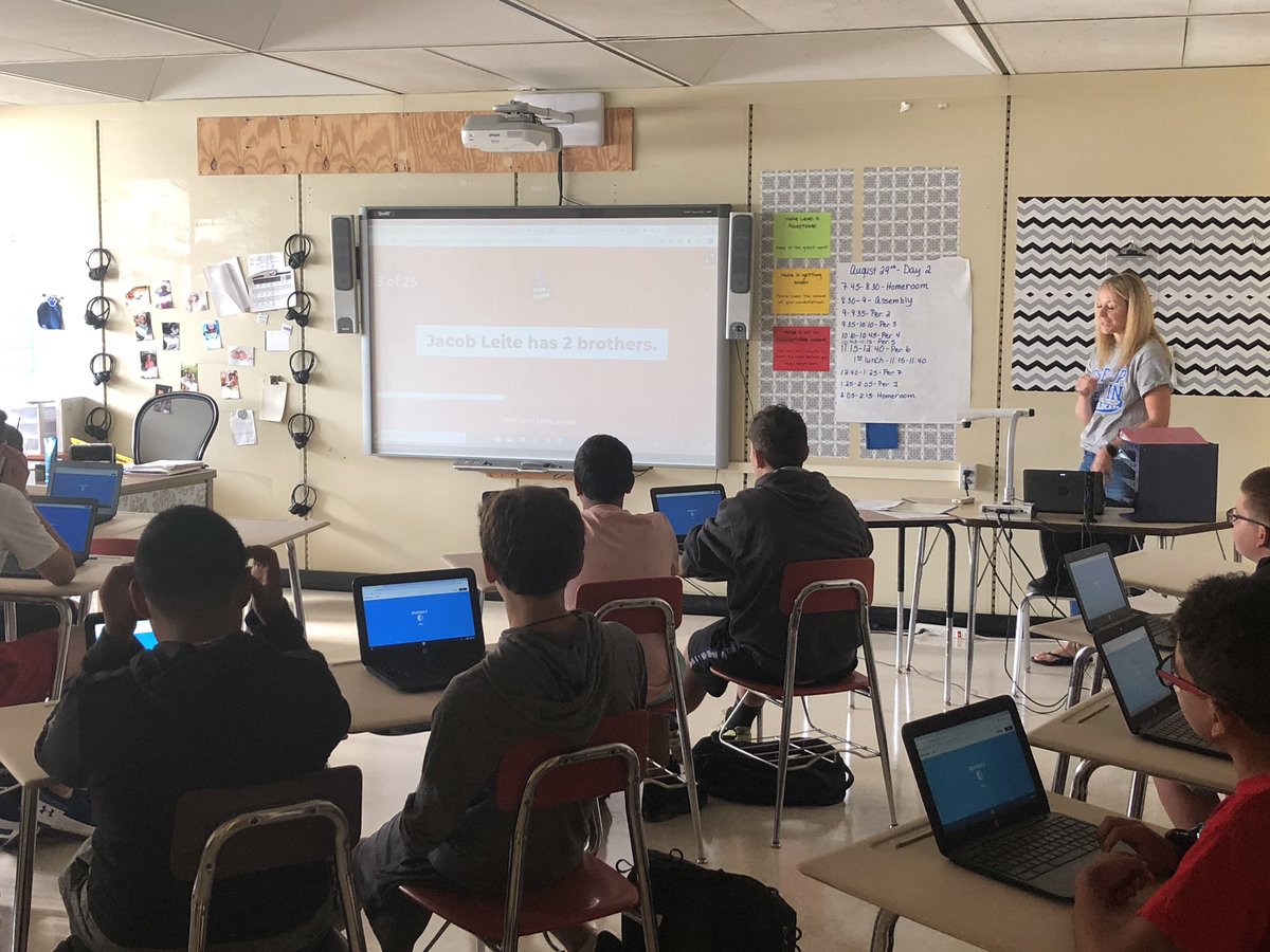 Messier_EP's tweet image. Just one example of our Martin teachers getting to know our students before opening the books. Kahoot questions based on student/teacher interest,hobbies,summer trips=BRILLIANT! I was able to see so many amazing activities today! #buildingrelationships #ProudAdmin @MartinWildcats