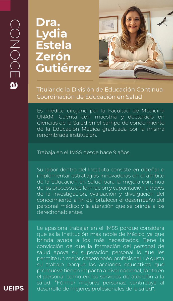 Saber_IMSS's tweet photo. Conoce al personal del #IMSS que nos inspira. #UEIPS https://t.co/cc9K3XO7FB