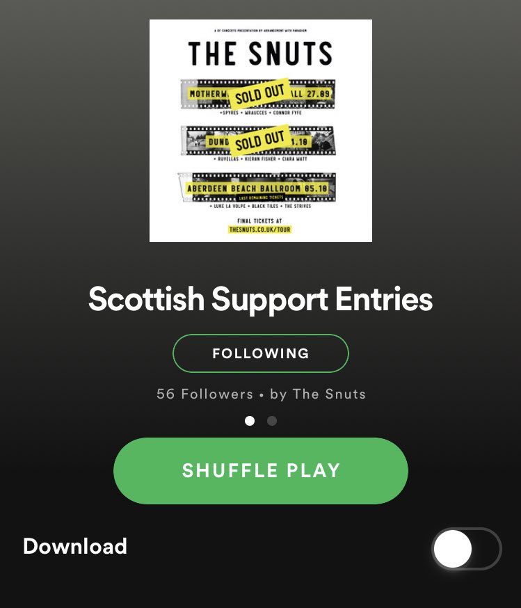 Cheers to <a href="/TheSnuts/">The Snuts</a> for adding Filthy Thief to their support entries playlist, everyone go and listen to our song and the rest of the Scottish talent on the playlist x