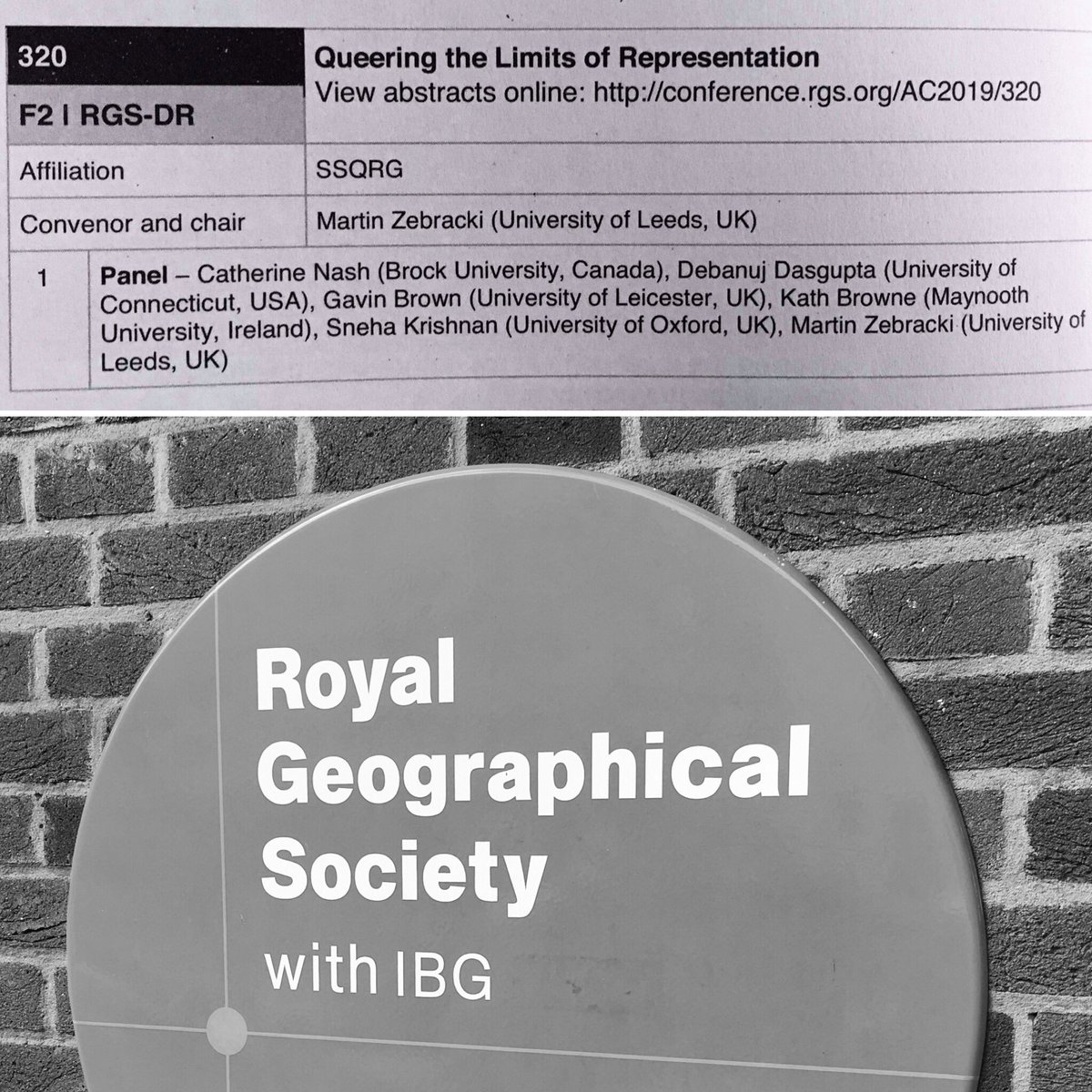 zebracki's tweet photo. #SSQRG panel #Queering the Limits of #Representation #RGSIBG2019 @RGS_IBG Many thanks to co-panellists & audience for such an engaging #queer event @lestageog @kathbrowne @SnehaK20 https://t.co/W4hcgxZUop https://t.co/kpiongHDPE