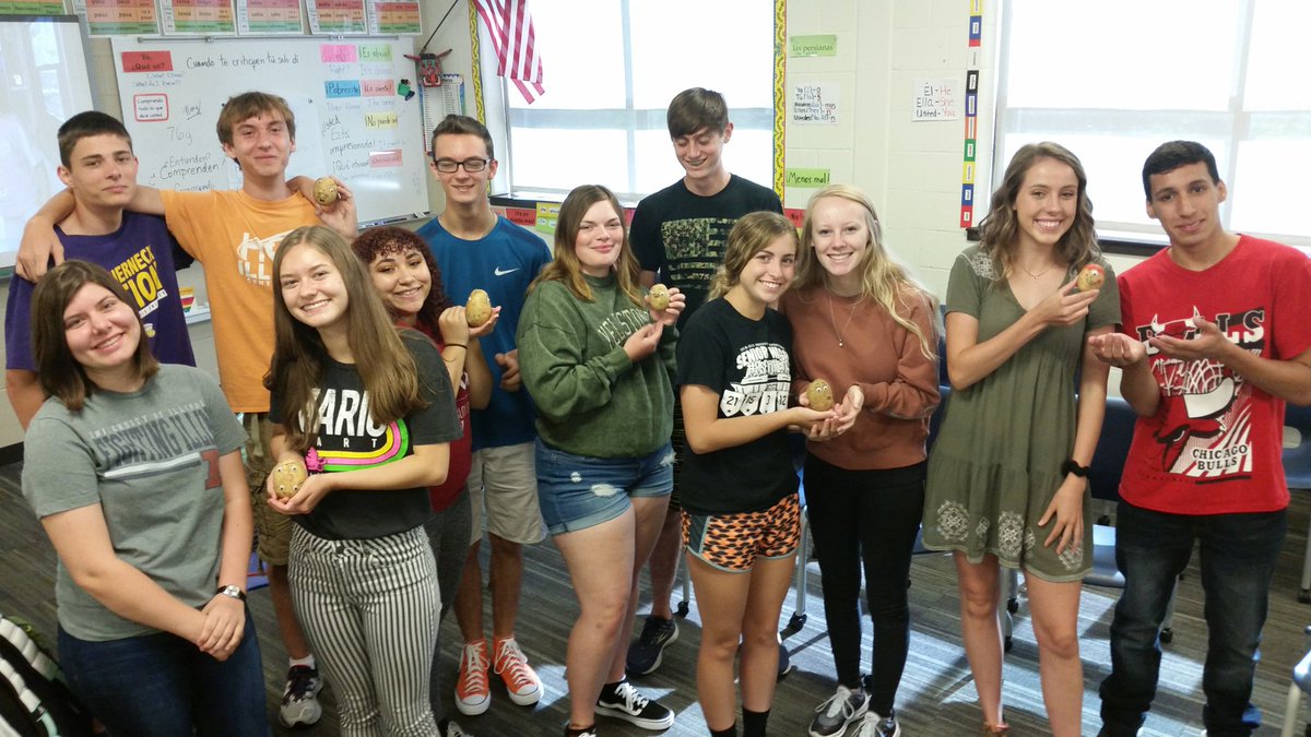 profecrawford's tweet image. Potato babies were a big hit @SpanishKHS!  Gracias @SarahBreckley!  New connections for a new year!