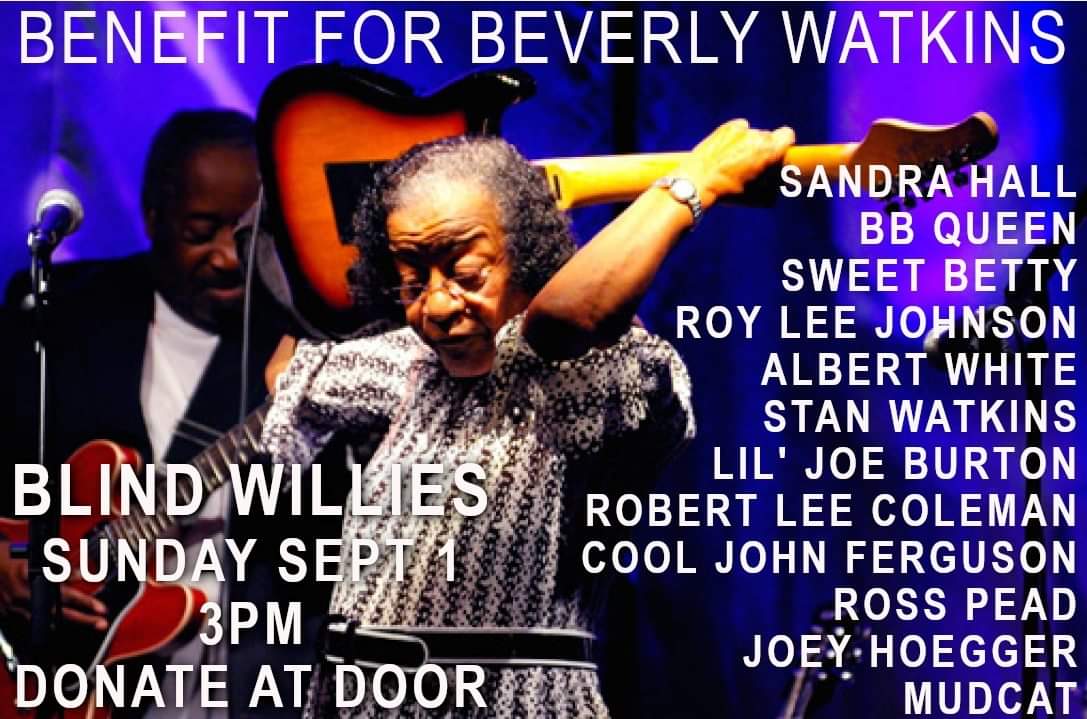 SolRoots's tweet photo. Sun Sept 1 @BlindWilliesATL 
Our beloved Beverly is recovering from a 2nd stroke...

Line-up includes #SandraHall #BBQueen #SweetBetty #RoyLeeJohnson #AlbertWhite #RobertLeeColeman #CoolJohnFerguson StanWatkins #LilJoeBurton &amp; #Mudcat w/ #RossPead &amp; JoeyHoegger!

@AtlBluesSociety https://t.co/Yj41MULVbm
