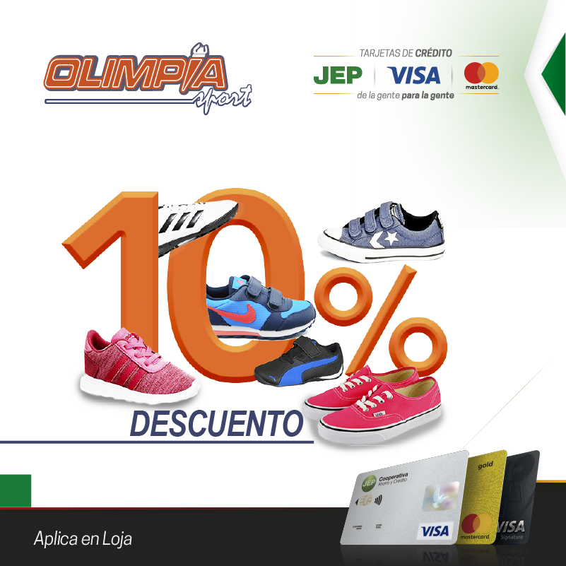 CooperativaJEP's tweet photo. 👟Que tus niños luzcan impecables en este regreso a clases.👟
Paga con #TarjetasJEP en #OlimpiaSport y recibe el 10% de descuento en las compras de zapatos escolares. Difiere a 3 meses sin intereses. *Aplica en #Loja. #LaAventuraDeVolverAClases https://t.co/RpqtMpWEPm